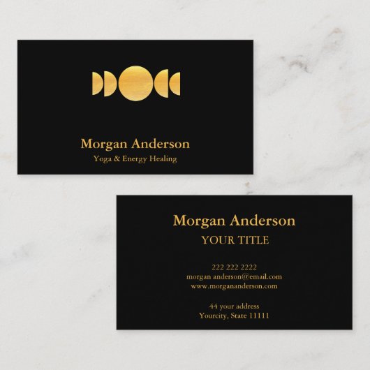 Abstrakt Moon Phase Gold Spirituelle Energie Heile Visitenkarte (Vorne/Hinten)