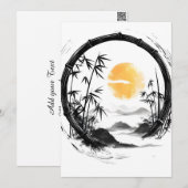 Abstrakt Moon Zen Bamboo Flow Feiertagskarte (Vorne/Hinten)