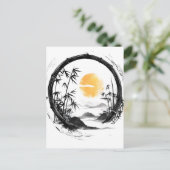 Abstrakt Moon Zen Bamboo Flow Feiertagspostkarte (Stehend Vorderseite)