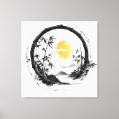 Abstrakt Moon Zen Bamboo Flow Leinwanddruck (Vorderseite)