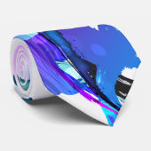 Abstrakt Morning Glory Paint Spritzers Krawatte (Gerollt)