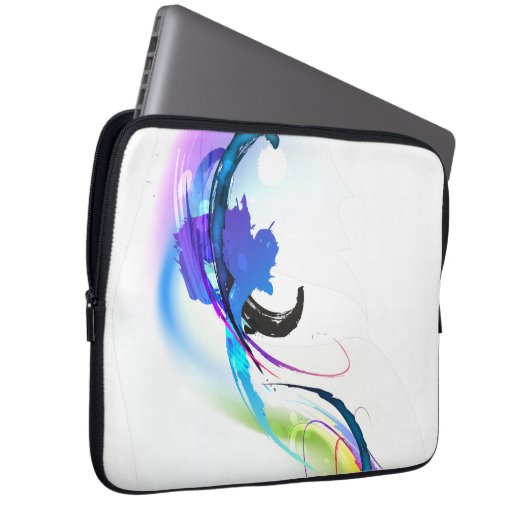 Abstrakt Morning Glory Paint Spritzers Laptopschutzhülle (Vorne Rechts)