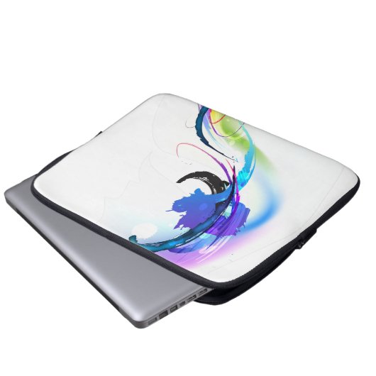 Abstrakt Morning Glory Paint Spritzers Laptopschutzhülle (Vorne Knopf)