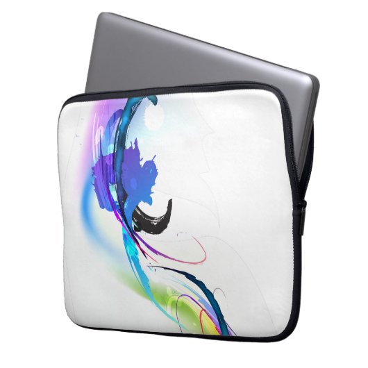 Abstrakt Morning Glory Paint Spritzers Laptopschutzhülle (Vorderseite Links)