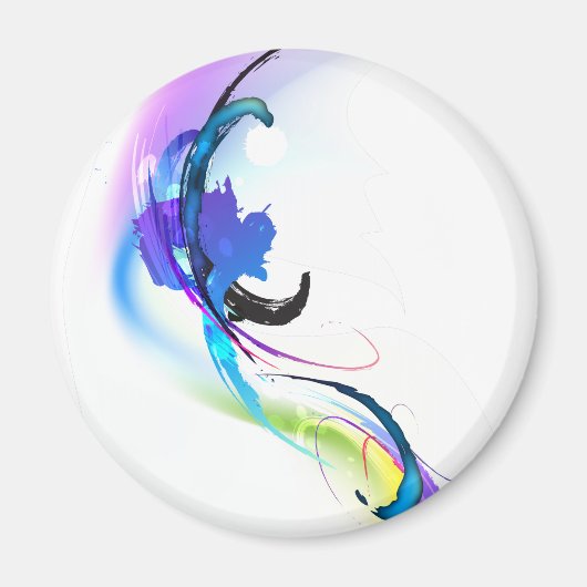Abstrakt Morning Glory Paint Spritzers Magnet (Vorne)