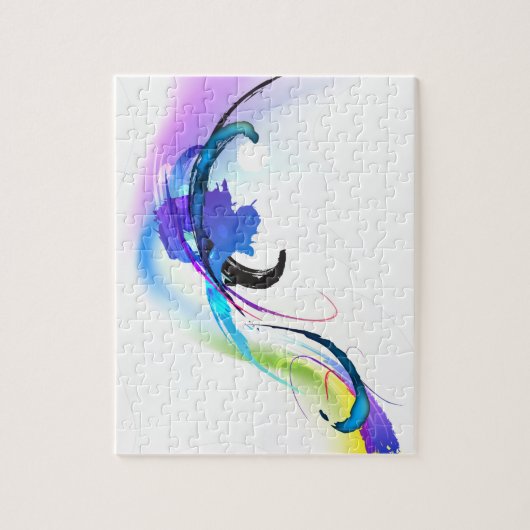 Abstrakt Morning Glory Paint Spritzers Puzzle (Vertikal)