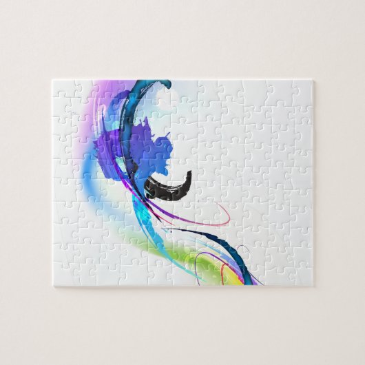 Abstrakt Morning Glory Paint Spritzers Puzzle (Horizontal)