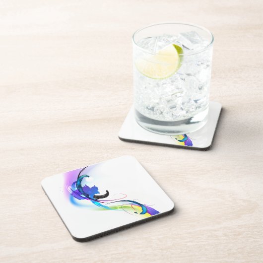 Abstrakt Morning Glory Paint Spritzers Untersetzer (Rechte Seite)