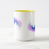 Abstrakt Morning Glory Paint Spritzers Zweifarbige Tasse (Mittel)