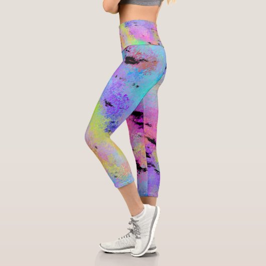 Abstrakt mottles Multicolor Capri Leggings (Links)
