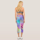 Abstrakt mottles Multicolor Capri Leggings (Rückseite)