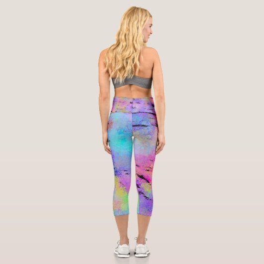 Abstrakt mottles Multicolor Capri Leggings (Rückseite)