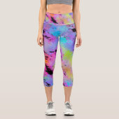 Abstrakt mottles Multicolor Capri Leggings (Vorderseite)