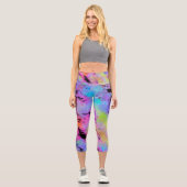 Abstrakt mottles Multicolor Capri Leggings (Vorderseite)
