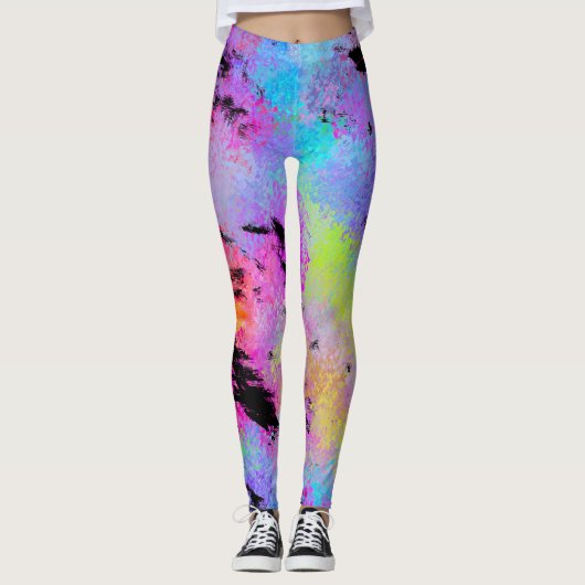 Abstrakt mottles Multicolor Leggings (Vorderseite)