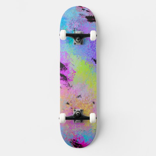 Abstrakt mottles Multicolor Skateboard (Vorderseite)