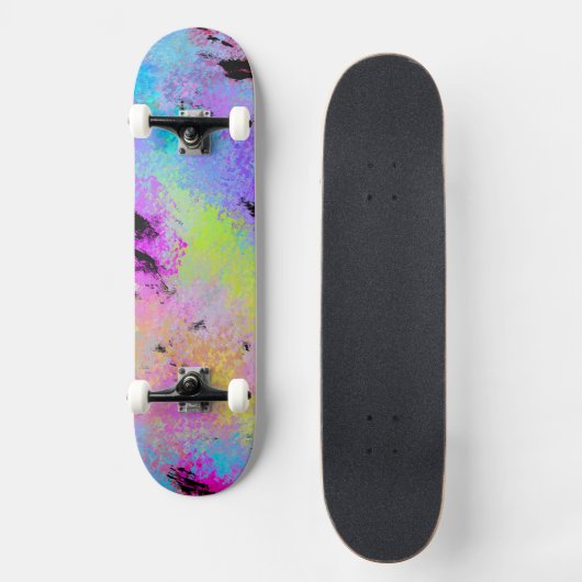Abstrakt mottles Multicolor Skateboard (Vorderseite)