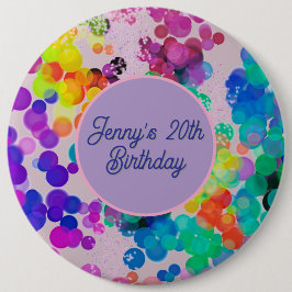 Abstrakt Multicolor Happy Birthday Bokeh Button