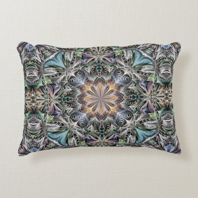 Abstrakt Multicolor Sukkulentgarten Rosette Dekokissen (Vorderseite)