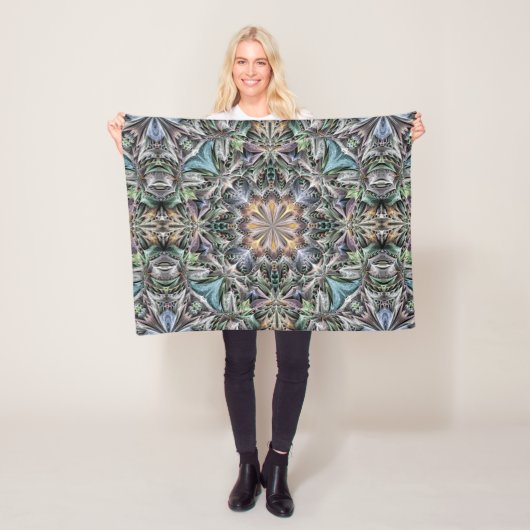 Abstrakt Multicolor Sukkulentgarten Rosette Fleecedecke (Beispiel)