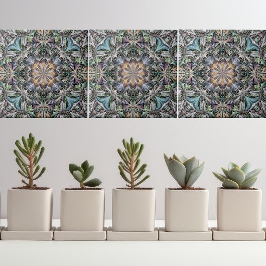 Abstrakt Multicolor Sukkulentgarten Rosette Fliese