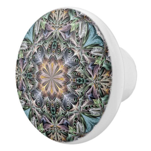 Abstrakt Multicolor Sukkulentgarten Rosette Keramikknauf (Rechts)