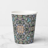 Abstrakt Multicolor Sukkulentgarten Rosette Pappbecher (Rückseite)