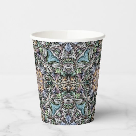 Abstrakt Multicolor Sukkulentgarten Rosette Pappbecher (Links)