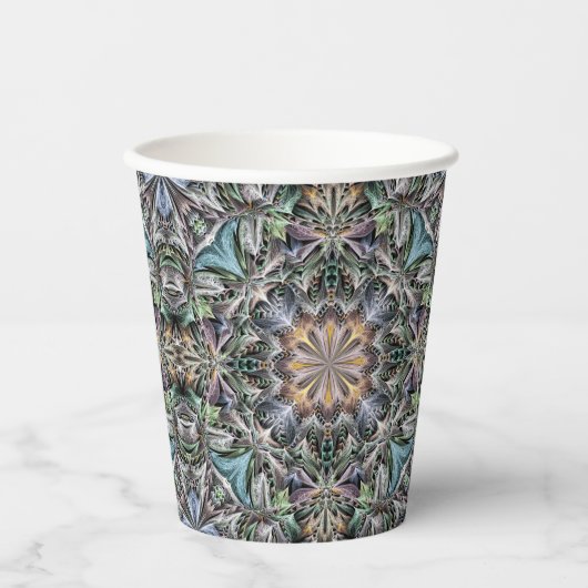 Abstrakt Multicolor Sukkulentgarten Rosette Pappbecher (Vorderseite)