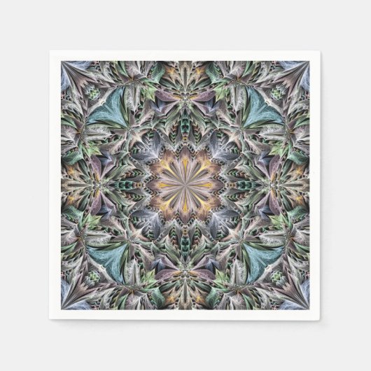 Abstrakt Multicolor Sukkulentgarten Rosette Serviette (Vorderseite)