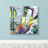 Abstrakt Music Art Collage - Mixed Media #1 Leinwanddruck (Insitu (Holzboden))