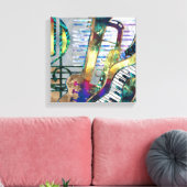 Abstrakt Music Art Collage - Mixed Media #1 Leinwanddruck (Insitu (Wohnzimmer))