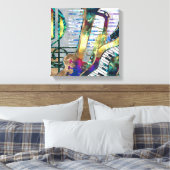 Abstrakt Music Art Collage - Mixed Media #1 Leinwanddruck (Insitu (Schlafzimmer))
