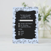 Abstrakt Music Black and Blue UAWG w Menü Auswahl RSVP Karte (Stehend Vorderseite)