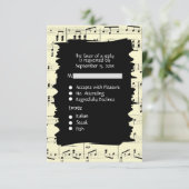Abstrakt Music Black and Yellow UAWG w - Auswahl RSVP Karte (Stehend Vorderseite)