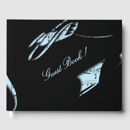 Abstrakt Music Guest Book Blue Gästebuch (Vorderseite)