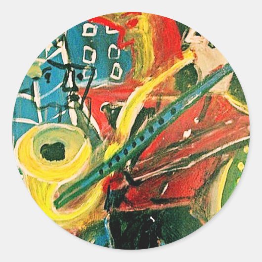 ABSTRAKT MUSIK RUNDER AUFKLEBER (Vorderseite)