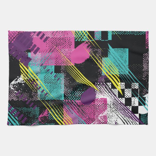 Abstrakt nahtlos, Mädchen Jungs Mode, bunt. Geschirrtuch (Horizontal)