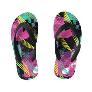 Abstrakt nahtlos, Mädchen Jungs Mode, bunt. Kinderbadesandalen