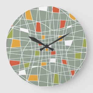 Abstrakt Nahtlos: Moderne Musterdesign. Große Wanduhr