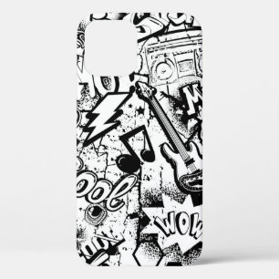 Abstrakt nahtlos schwarz-weiße Comics Graffiti Case-Mate iPhone Hülle