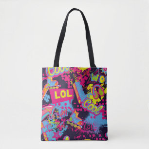 Abstrakt nahtloses Grunge-Teenager-Muster. Comics Tasche