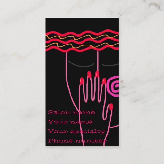 Abstrakt Nails Maniküre Visitenkarten Terminkarte (Vorderseite)