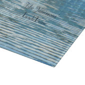 Abstrakt, Name Beach House Reflection Blue Glass Schneidebrett (Ecke)