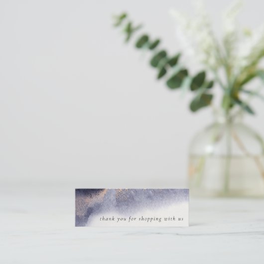 Abstrakt Navy Black Gold Aquarell Vielen Dank Mini Visitenkarte (Stehend Vorderseite)