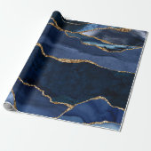 Abstrakt Navy Blue Agate Geschenkpapier (Ungerollt)
