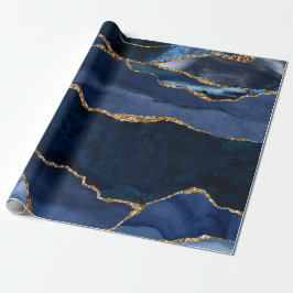 Abstrakt Navy Blue Agate Geschenkpapier