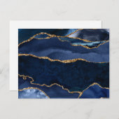 Abstrakt Navy Blue Agate Postkarte (Vorne/Hinten)