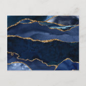 Abstrakt Navy Blue Agate Postkarte (Vorderseite)