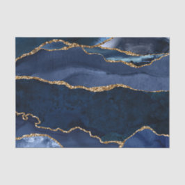 Abstrakt Navy Blue Agate Seidenpapier